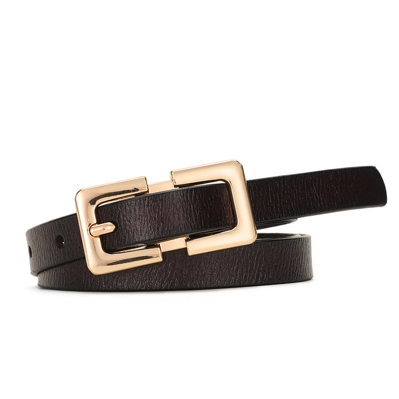 Retro Cowhide Leather Pin Buckle Belt