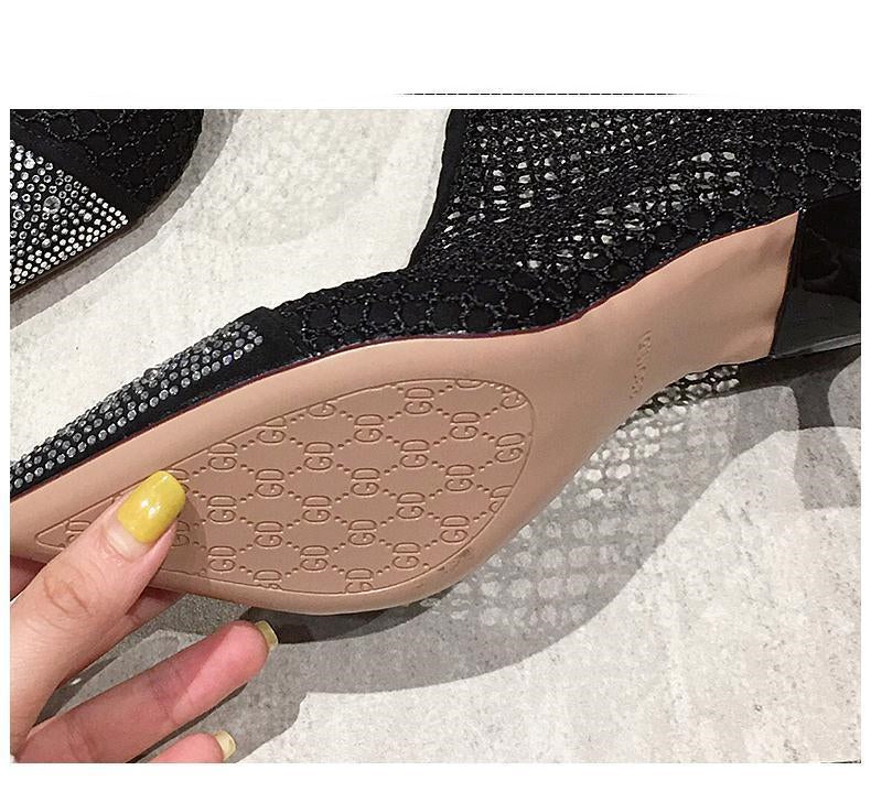 Chic Breathable Mesh Heel Boots