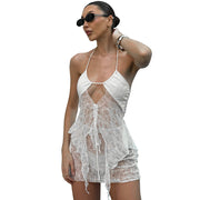 Seaside Pure Desire Sexy Mesh Slip Dress Set
