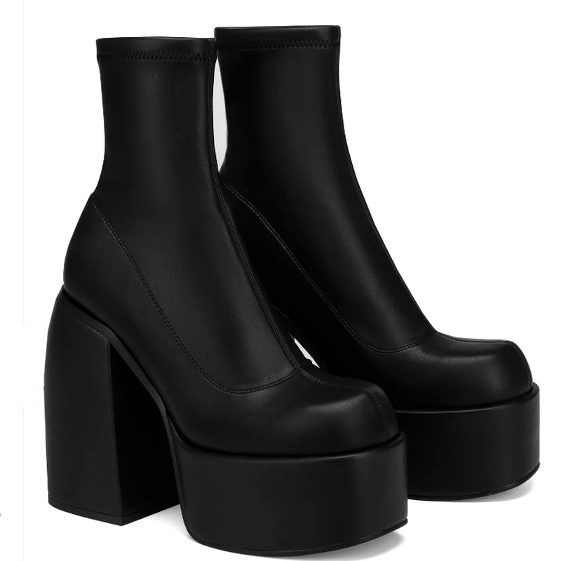 Glam Chunky Heel Party Boots