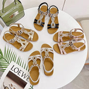 Glam Rhinestone Flat Sandals