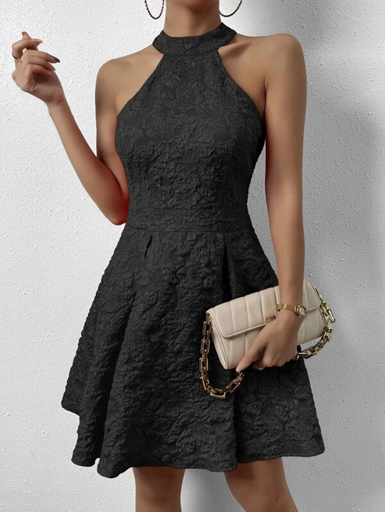 Sleeveless Halter Sexy Pattern Dress