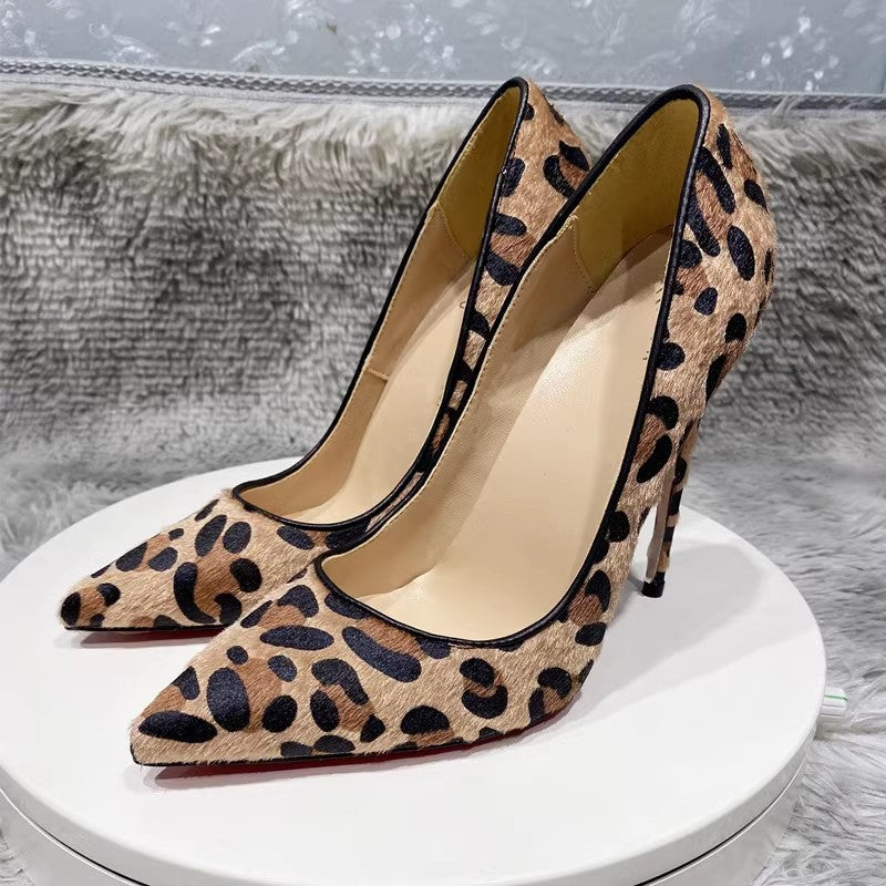 Sexy Suede Leopard Print Heels
