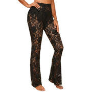 Casual Lace See-through Flared Pants