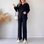 Cozy High Neck Knit Two-Piece Set