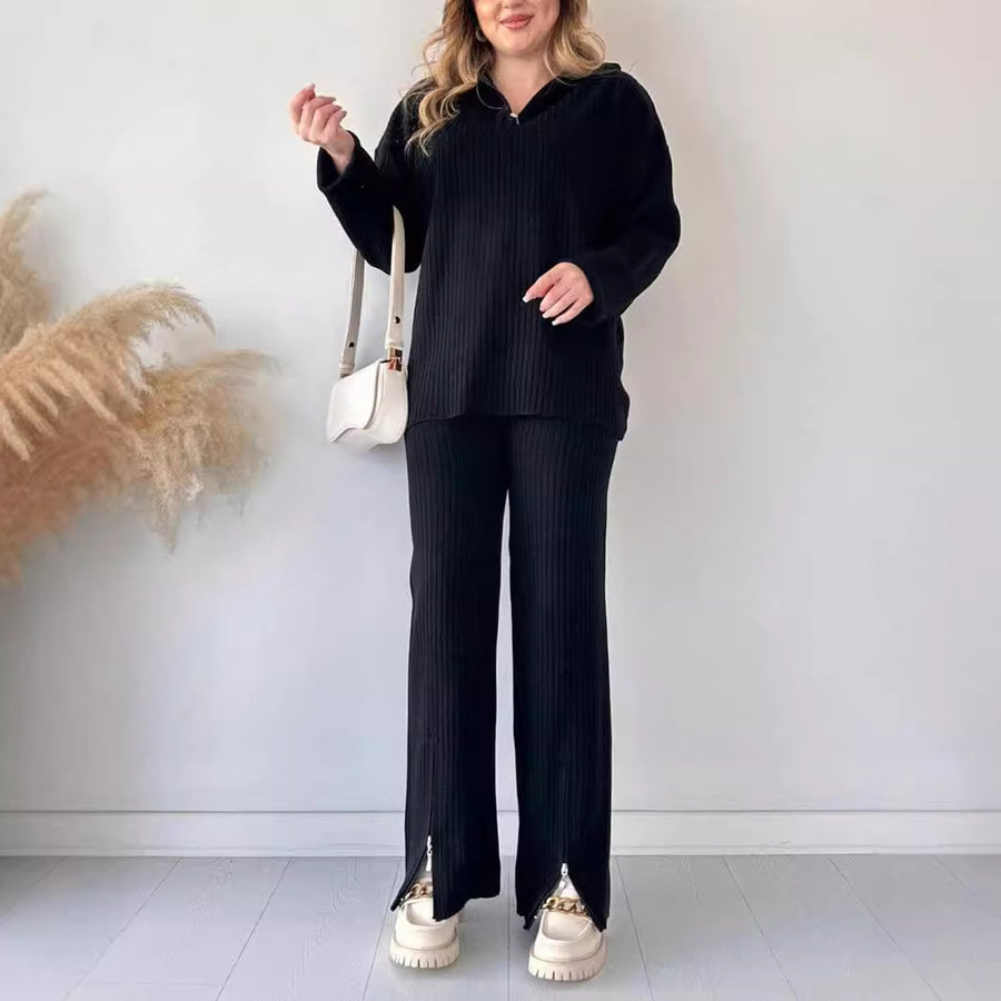 Cozy High Neck Knit Two-Piece Set