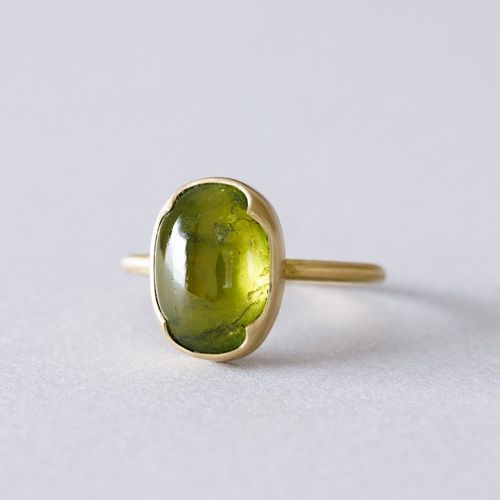 Classic & Beautiful Oval Olive Green Ring