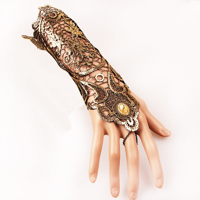 Sexy Vintage gold lace glove