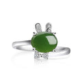 Chic Jade Bunny Adjustable Ring