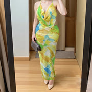 Elegant Sexy Waist Hollow-out Summer Backless Dress
