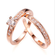 Classic Rose gold ring with diamonds-style
