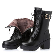 Glam Leather Combat Boots