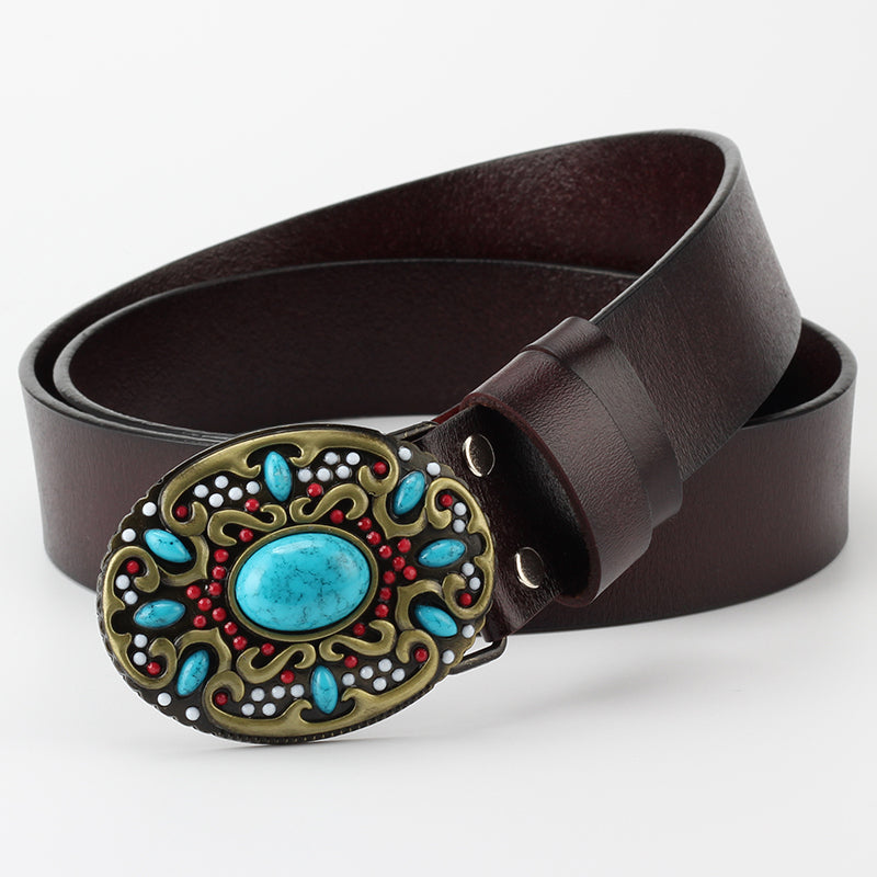 Bead Leather Decorative Belt