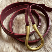 Retro gold copper buckle temperament belt