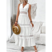 V-neck Sleeveless Lace Dress