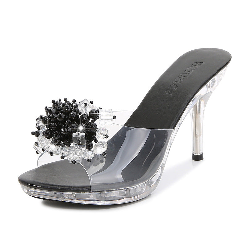 Glam Korean Style Summer High Heel Slides