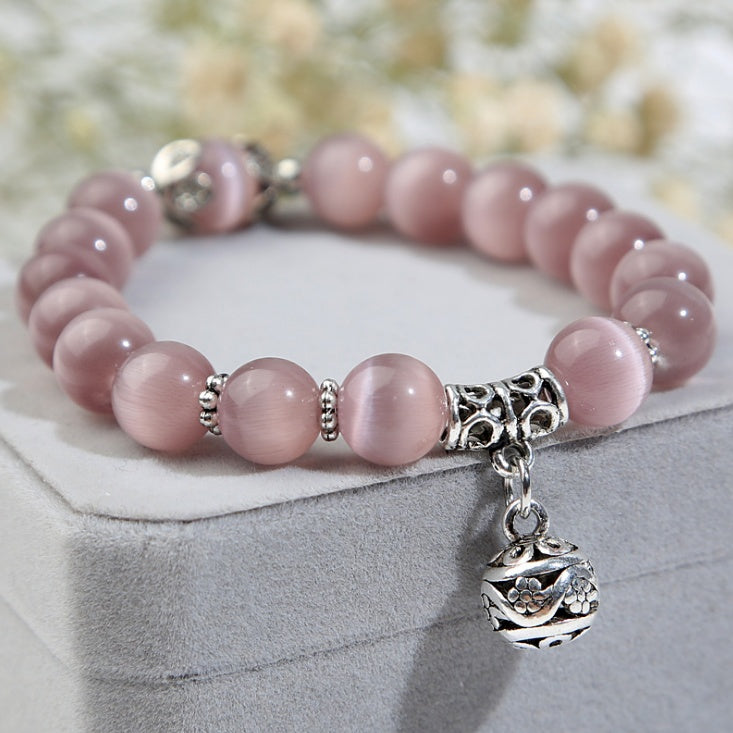 Natural opal crystal beads bracelet