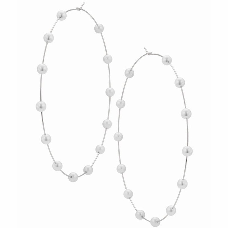 Pearl Extra Large Circle Earrings