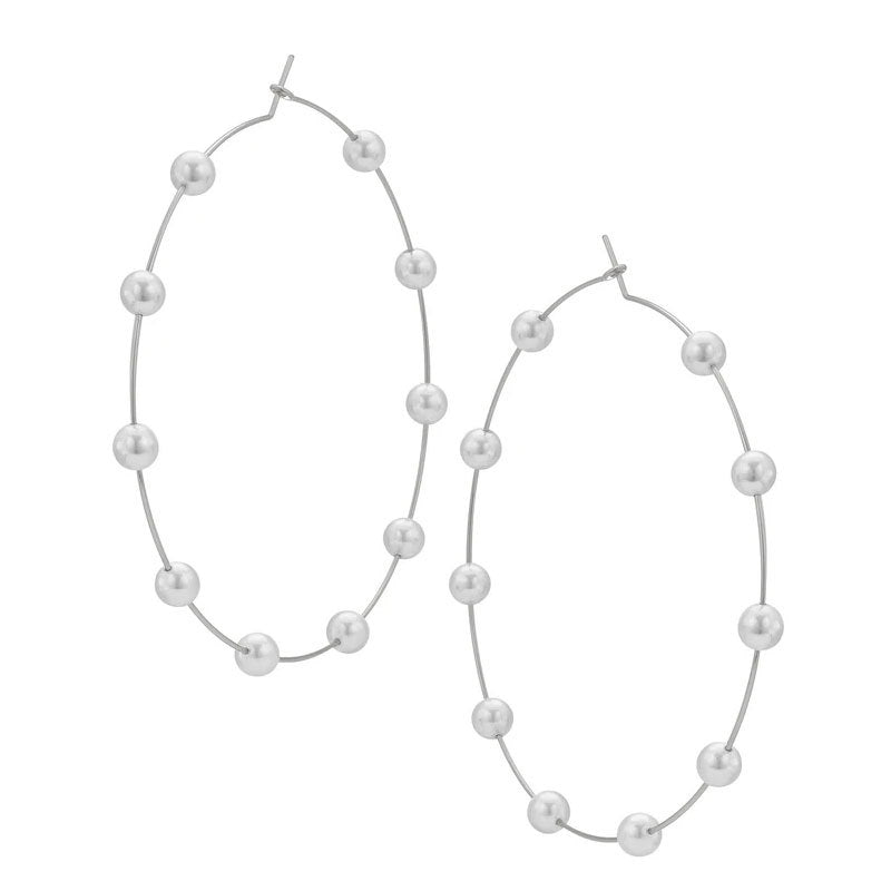 Pearl Extra Large Circle Earrings