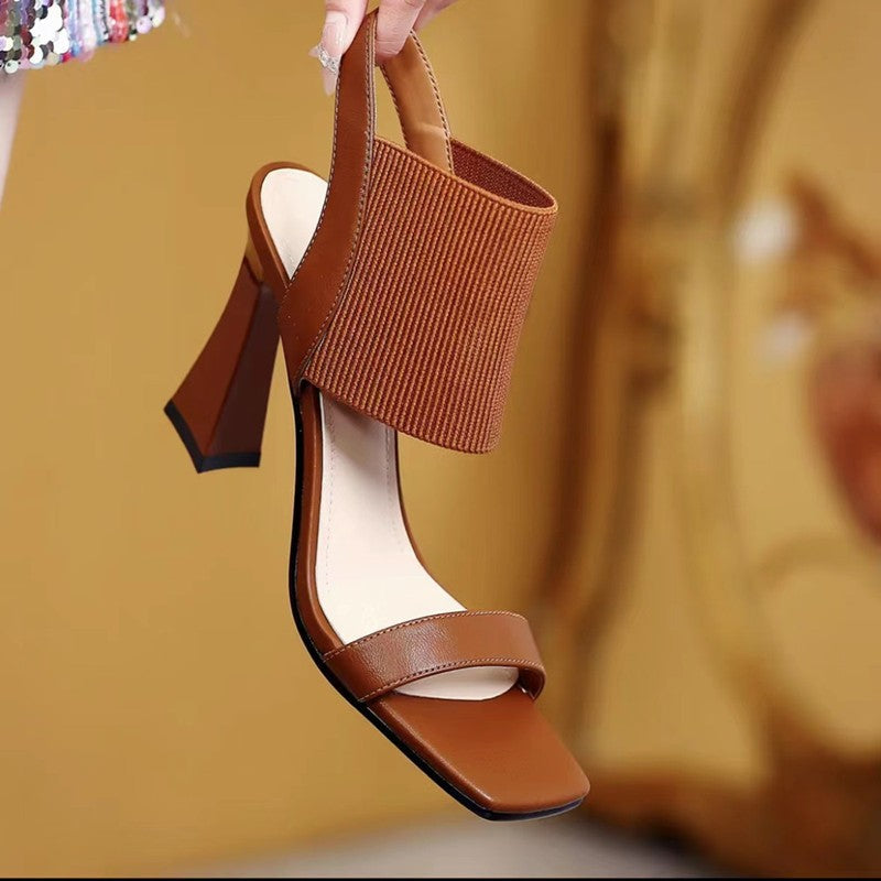 Sexy Elastic Strap High Heel Sandals