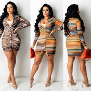 Sexy Tight-Fitting Mesh Printed Cool Dress