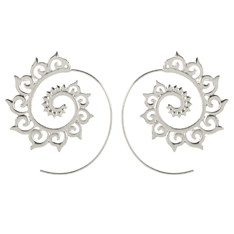 Unique super circle spiral earrings