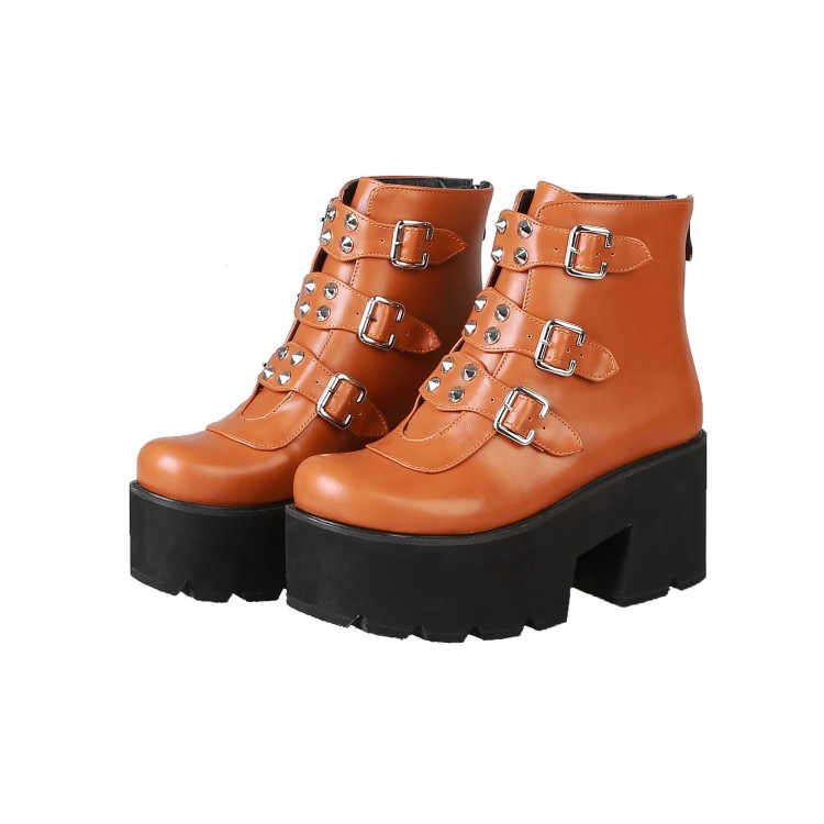 Chic Buckle Zipper Ankle Boots