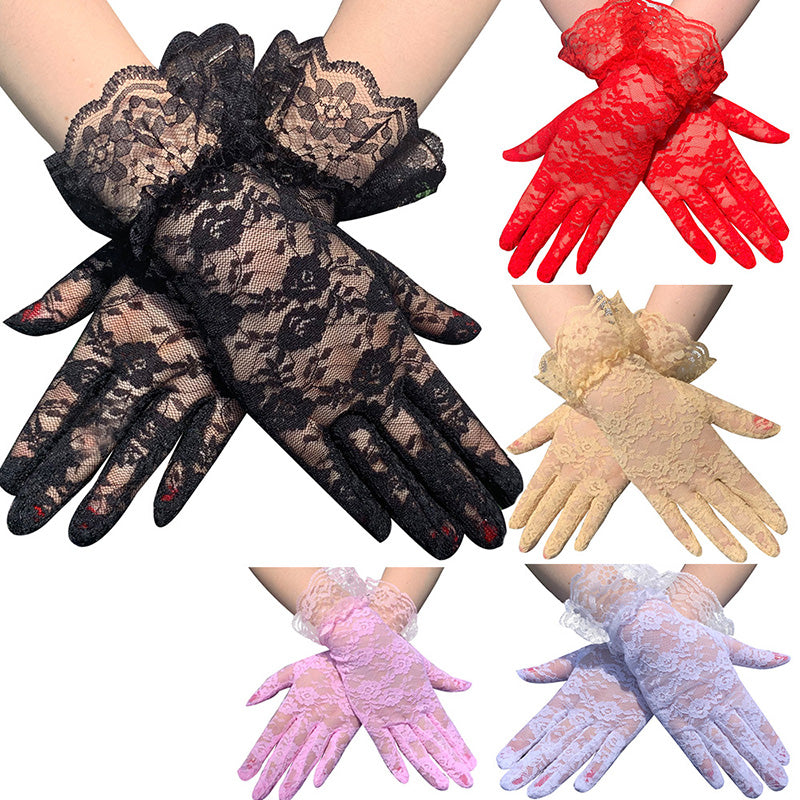 Chic Short Lace UV Protection Gloves