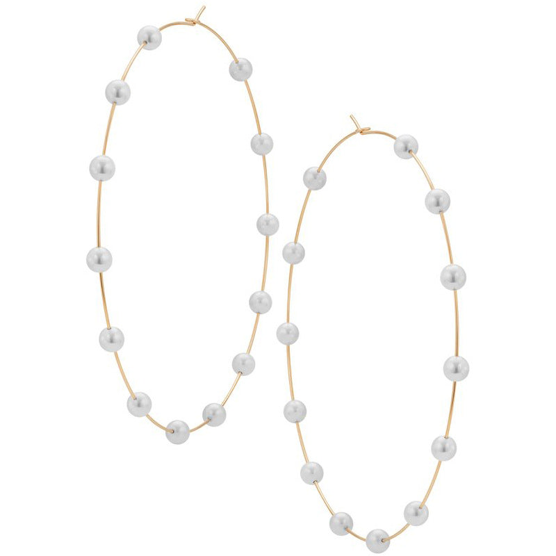 Pearl Extra Large Circle Earrings