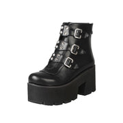 Chic Buckle Zipper Ankle Boots