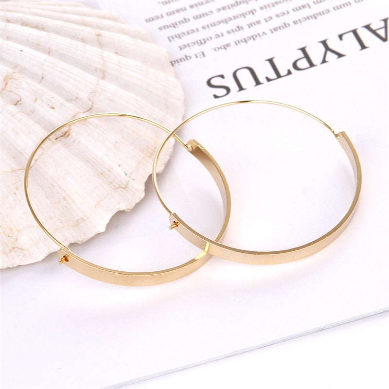 Chic style circle classic ring earrings