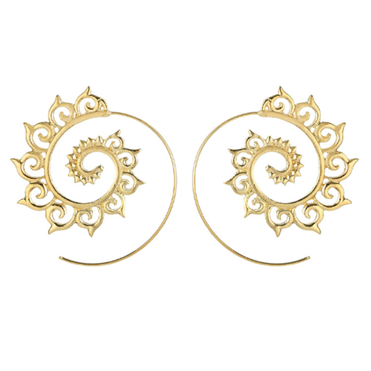 Unique super circle spiral earrings