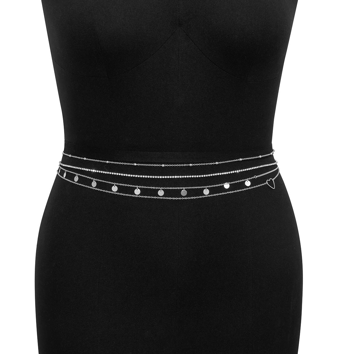 Stacked Charming Waist Chain with Cute heart