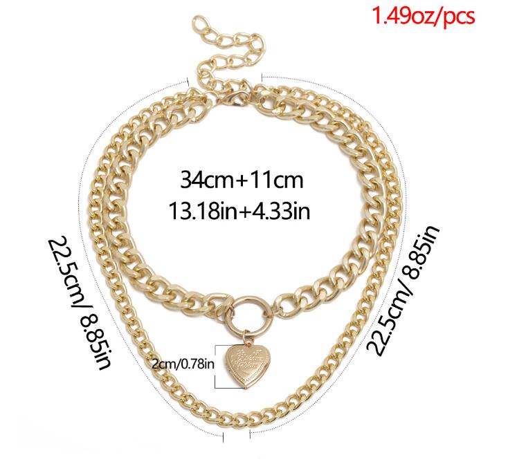 Heart Choker Double Beautiful Necklace