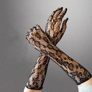 Elegant Transparent Lace Long Gloves
