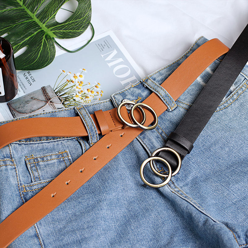 Cross-border Round Buckle Belt