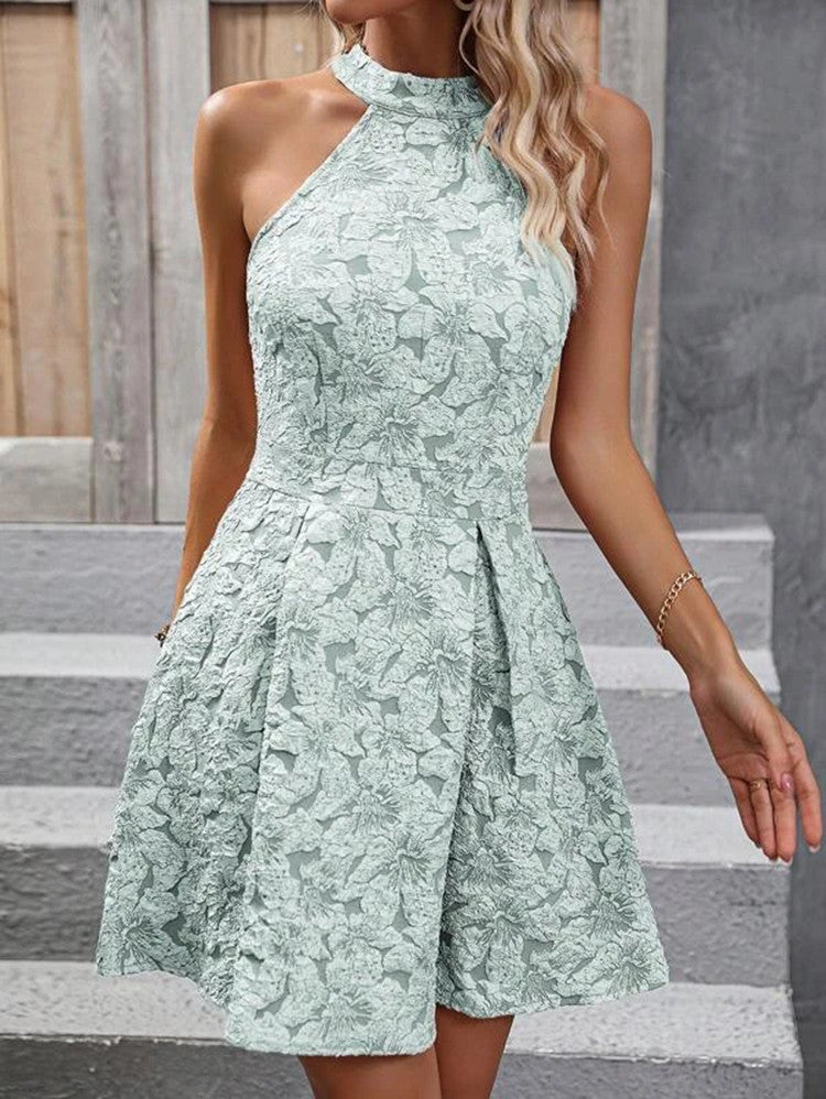 Sleeveless Halter Sexy Pattern Dress