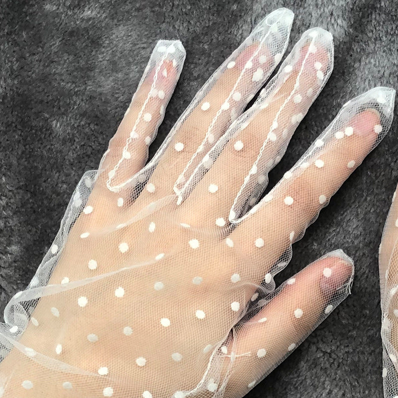 Glam Lace Dot Sun Gloves