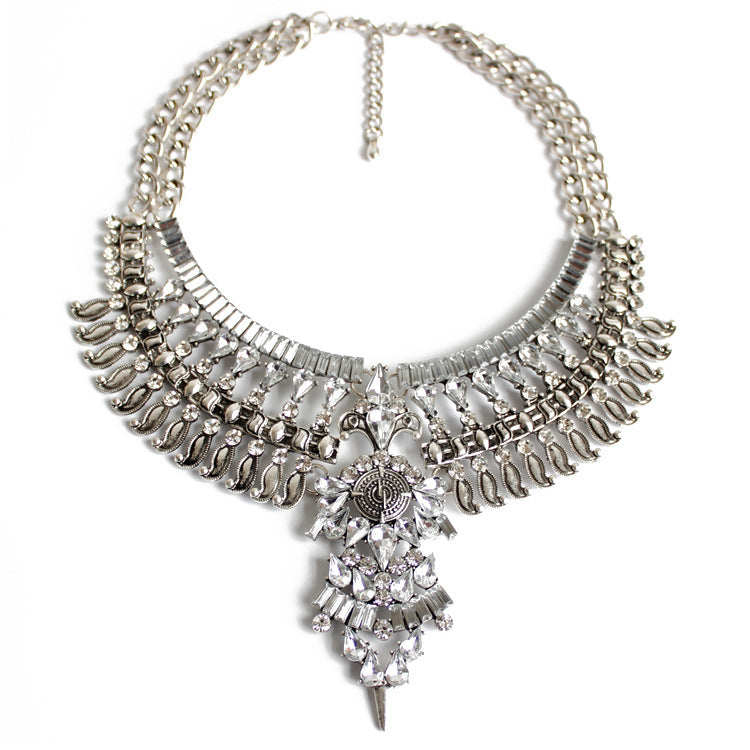 Alloy Diamond-style Crystal Necklace