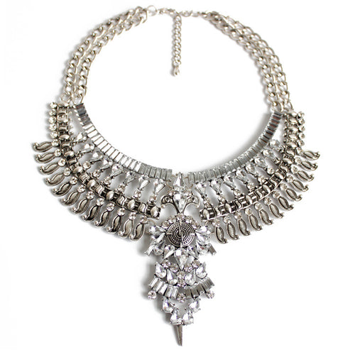 Alloy Diamond-style Crystal Necklace