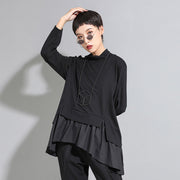Dark Cold Ruffled Baby Shirt With Long Sleeves