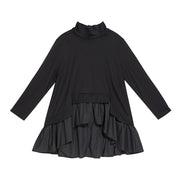 Dark Cold Ruffled Baby Shirt With Long Sleeves