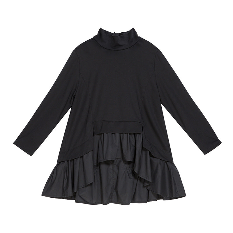 Dark Cold Ruffled Baby Shirt With Long Sleeves