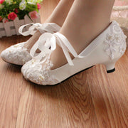 Glam White Bridal Style Flats