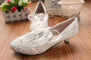 Glam White Bridal Style Flats