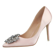 Chic Black Leather Pointed Stiletto Heels