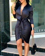 Long Sleeve Midi Elegant Dress