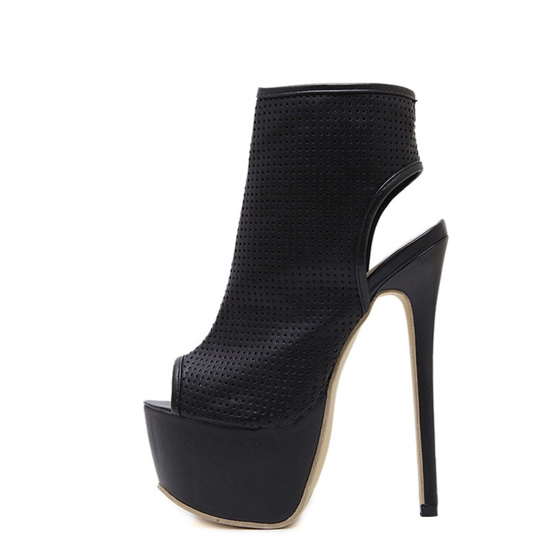 Sexy Platform Peep Toe Ankle Boot Heels