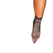 Sexy Rhinestone Mesh Stiletto Ankle Boots