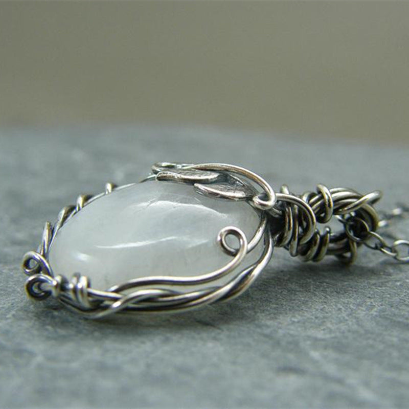 Cool Design - Retro Winding Moonstone Necklace